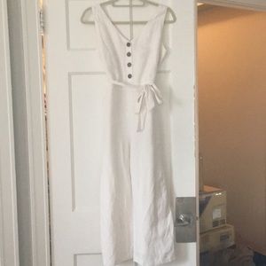 Cream Linen Jumpsuit